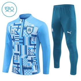 Olympique de Marseille Kind Trainings Sweatshirt Kwart-Zip 2024-25 Blauwe